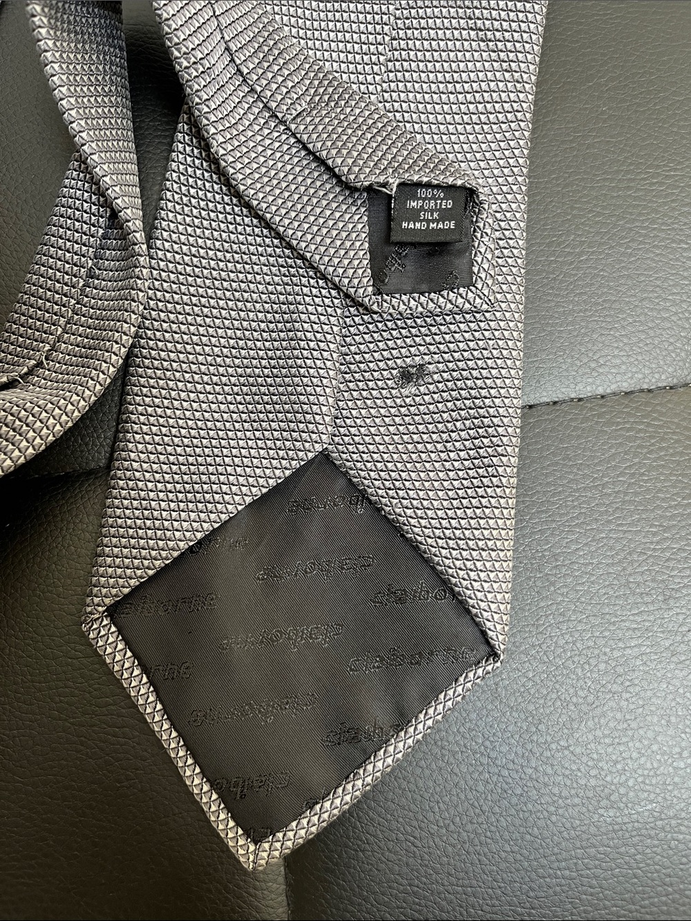 Patterned Silk Tie Quartet (4 Ties) Blue, Tan, Gray, & Navy - Picture 3 of 9